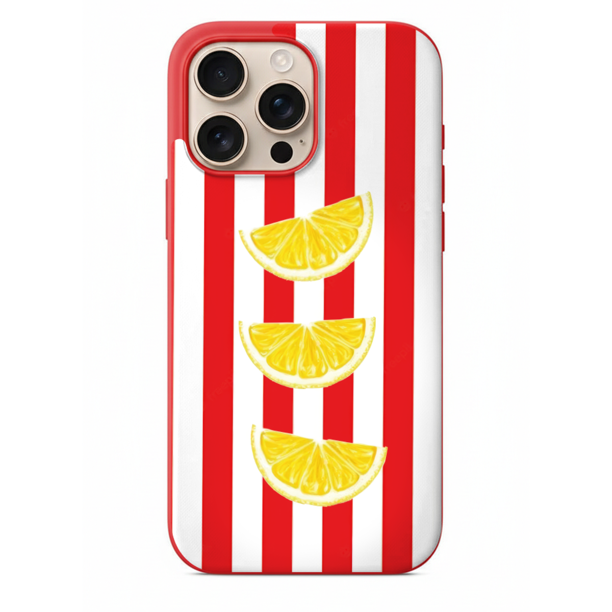Limon Desenli Kırmızı Çizgili Telefon Kılıfı (SV56)
