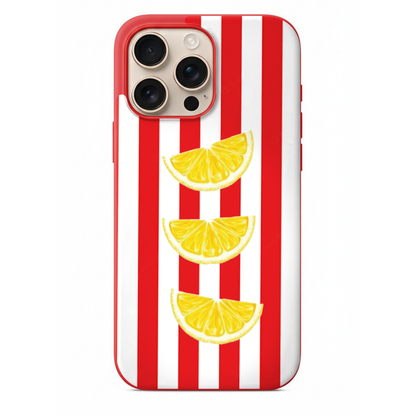 Limon Desenli Kırmızı Çizgili Telefon Kılıfı (SV56)