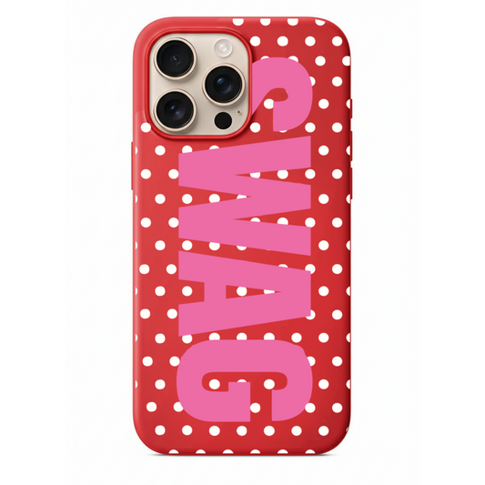 Swag Baskılı Puantiye Desenli Telefon Kılıfı (WV85)