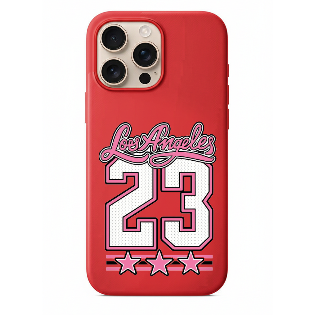 Pembe Los Angeles 23 ve Yıldız Detaylı  Telefon Kılıfı (WV122)
