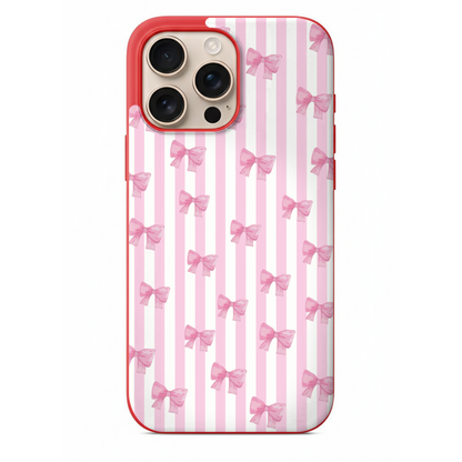 Pembe Fiyonklu Çizgili Telefon Kılıfı (SV40)