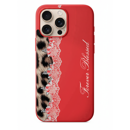 Leopar ve Dantel Detaylı Telefon Kılıfı (WV80)