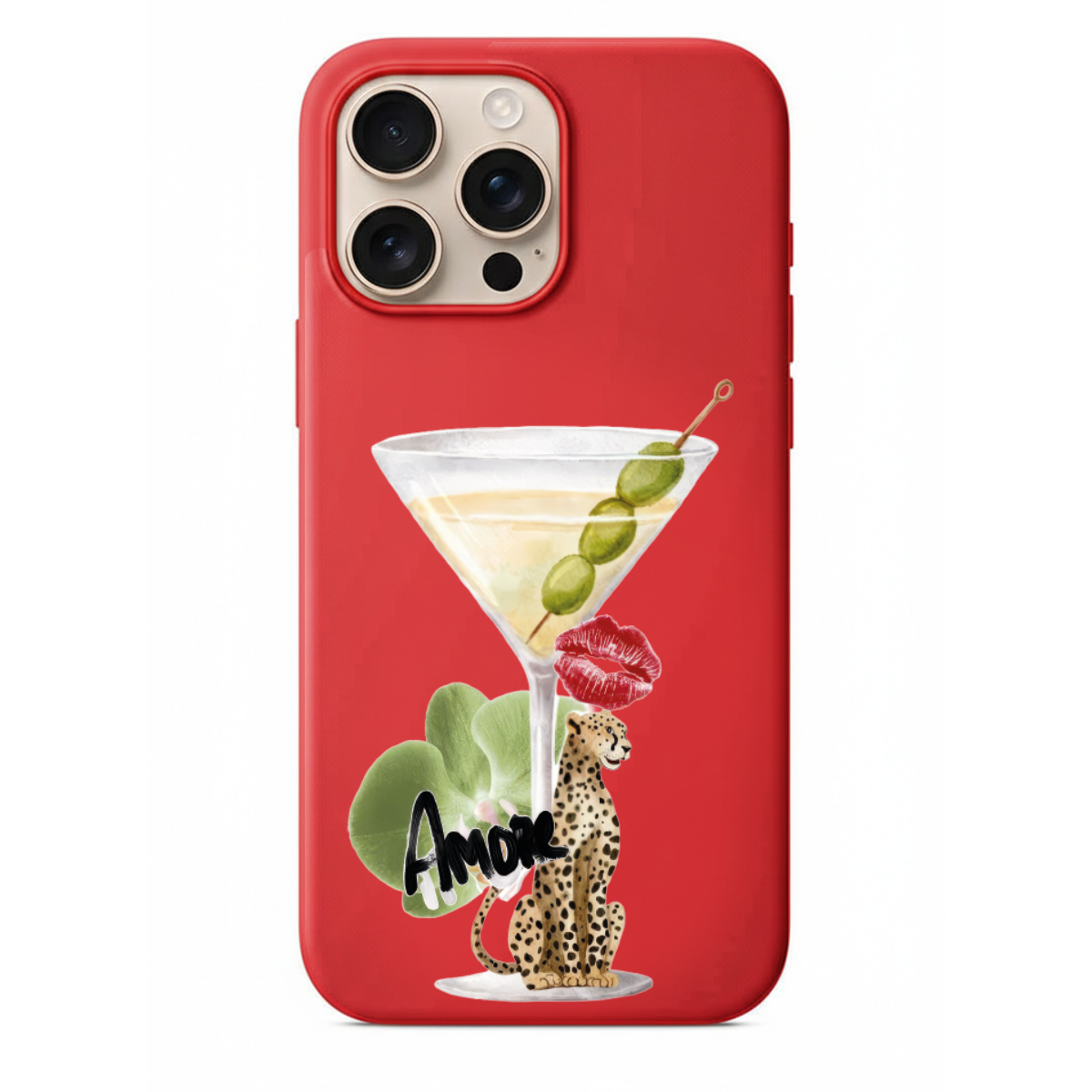Martini Ve Çita Desenli Telefon Kılıfı (WV159)