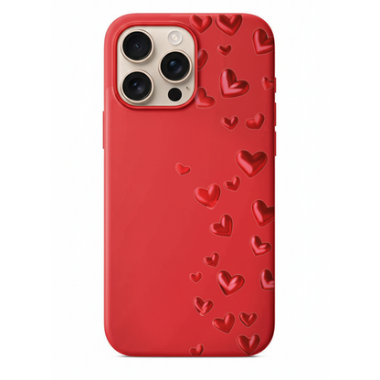 Kırmızı Kalpler Tasarımlı Telefon Kılıfı (WV126)