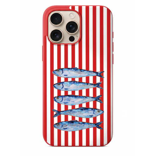 Sardine Art Mavi Balıklar Desenli Telefon Kılıfı (WV154)