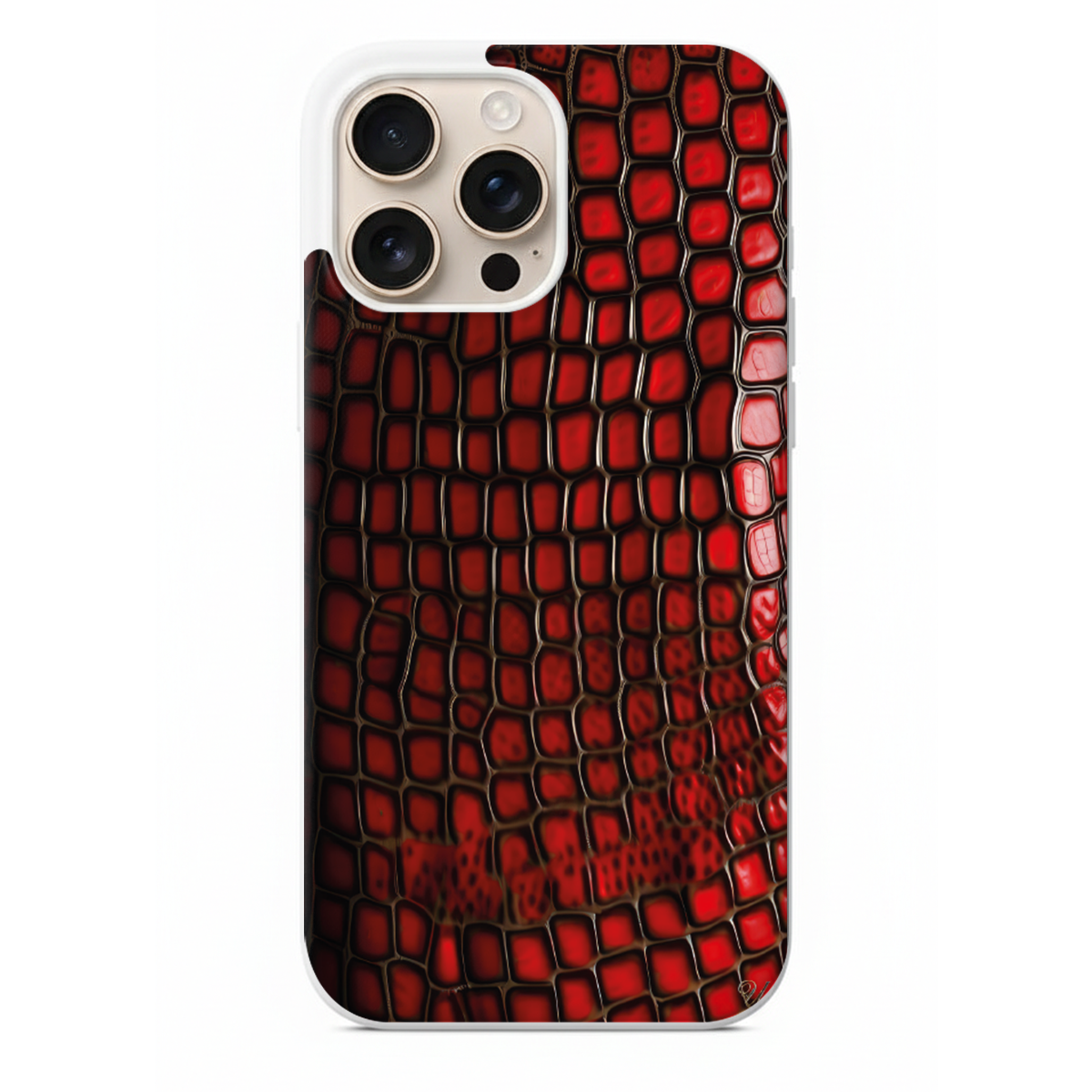 Kırmızı Timsah Derisi Telefon Kılıfı (MM33)