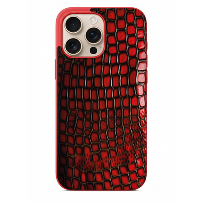 Kırmızı Timsah Derisi Telefon Kılıfı (MM33)