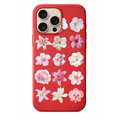 Pembe Çiçek Bahçesi Tasarımlı Premium Telefon Kılıfı (WV31)