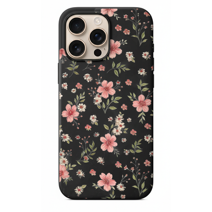 Mercan Çiçek Desenli Premium Telefon Kılıfı  Bahar Esintisi Özel Tasarım (WV35)