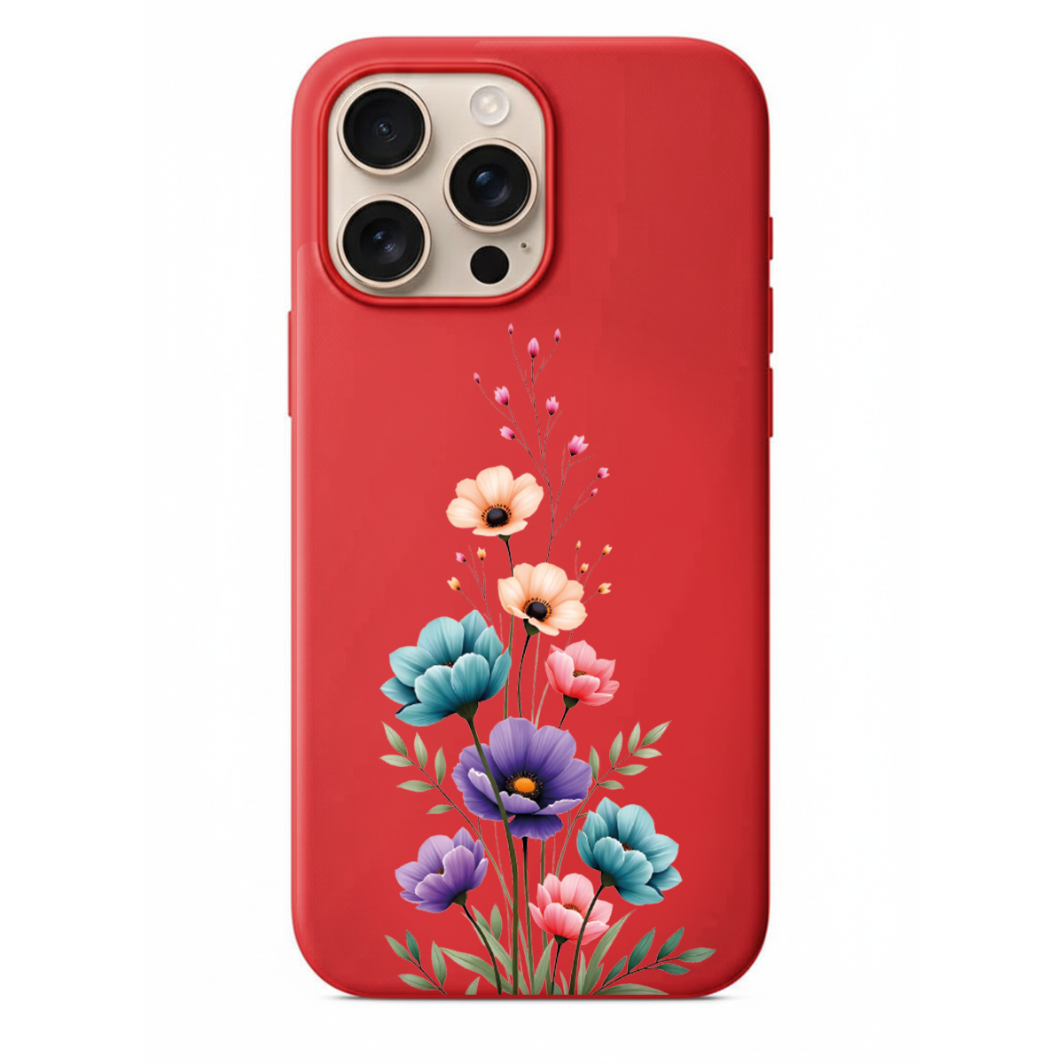 Modern Floral İllüstrasyon Telefon Kılıfı  Canlı Renkler & Estetik Tasarım (WV37)
