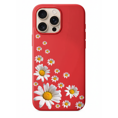 Papatya Desenli Minimalist Telefon Kılıfı - Bahar Esintisi Özel Tasarım Lansman Kapak (WV21)