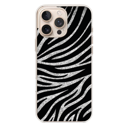 Gümüş Işıltılı Zebra Desenli Telefon Kılıfı (WV46)