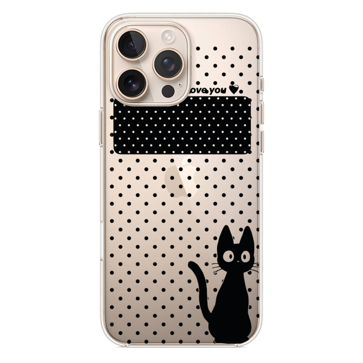 Kara Kedi ve Puantiye Tasarım Telefon Kılıfı (WV96)