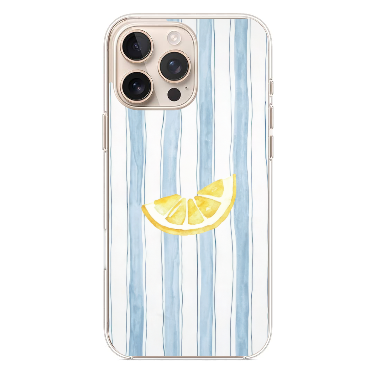 Mavi Çizgili Limonlu Yazlık Telefon Kılıfı  (SV58)