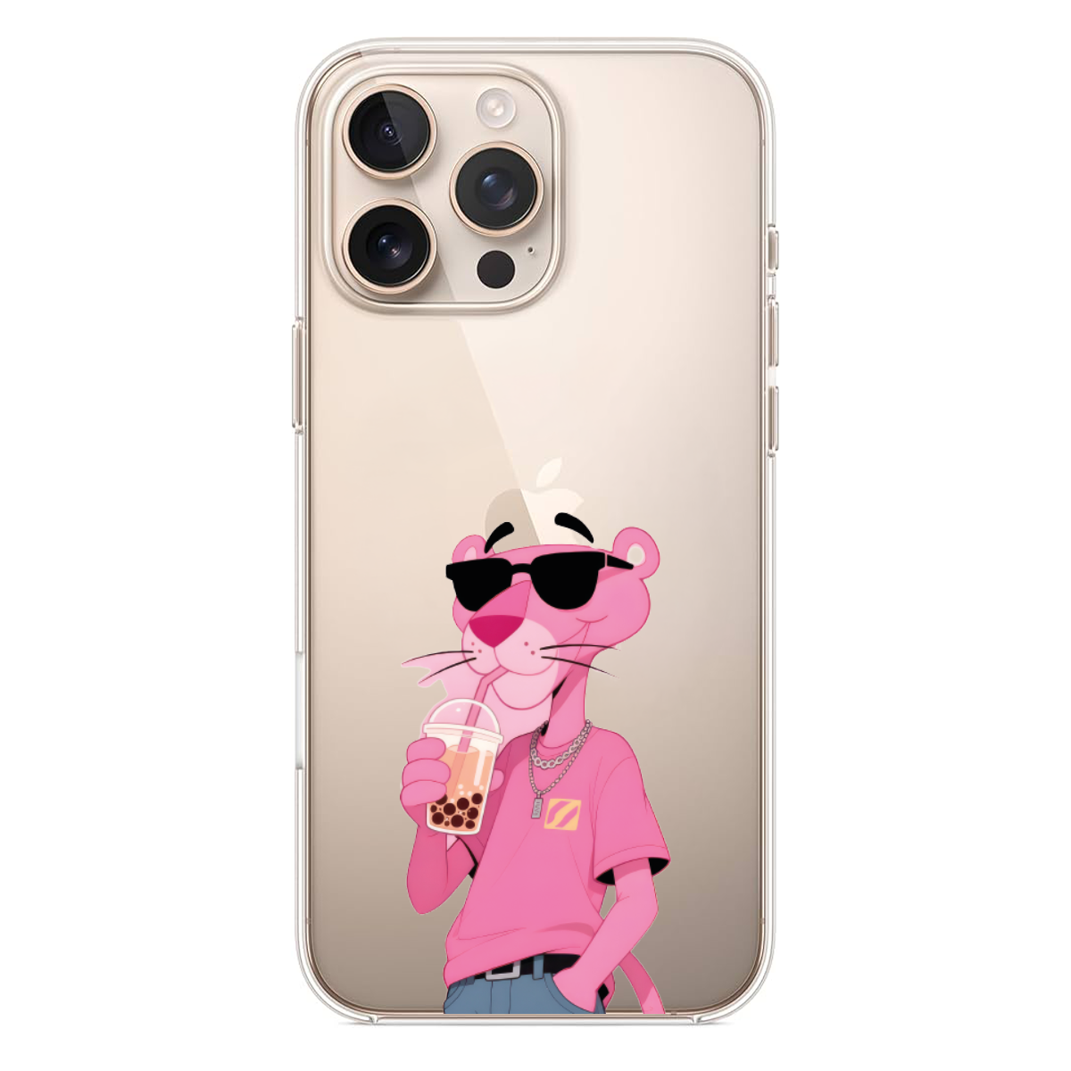 Havalı Pembe Panter Desenli Estetik Telefon Kılıfı (HC41)