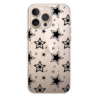 Siyah Beyaz Yıldız Motifli Telefon Kılıfı (WV123)