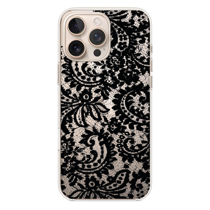 Siyah Dantel Desenli Telefon Kılıfı (WV91)