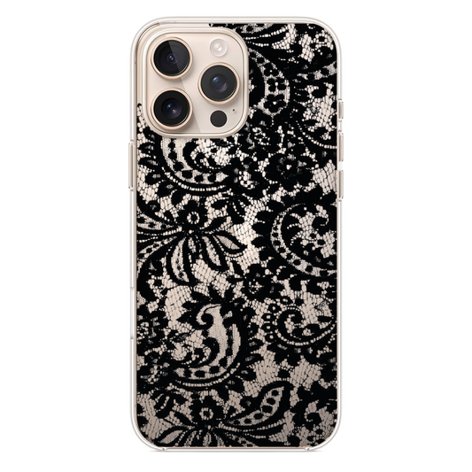 Siyah Dantel Desenli Telefon Kılıfı (WV91)
