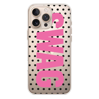 Swag Baskılı Puantiye Desenli Telefon Kılıfı (WV85)