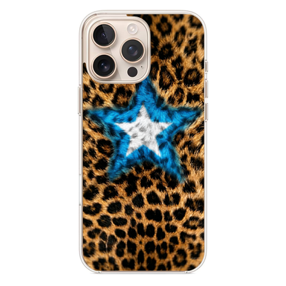 Yıldız Figürlü Leopar Desenli Telefon Kılıfı (WV84)