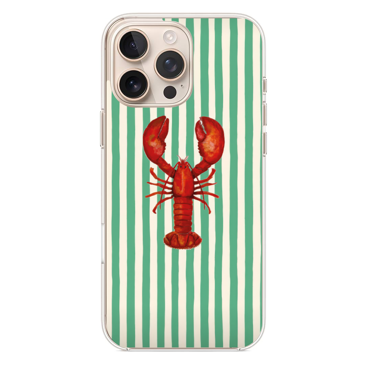 Yeşil Çizgili Istakoz Desenli Telefon Kılıfı (SV46)