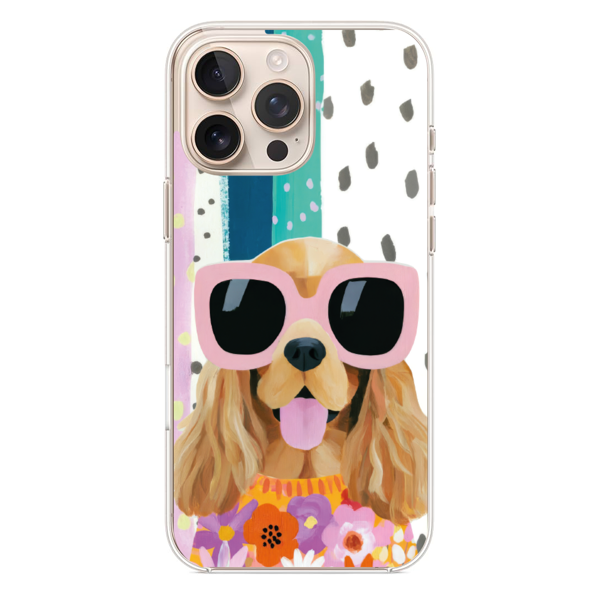 Pembe Gözlüklü Cocker Telefon Kılıfı (SV64)