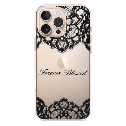 Forever Blessed Siyah Dantel Detaylı Telefon Kılıfı (WV124)