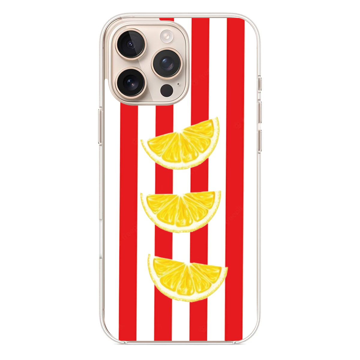 Limon Desenli Kırmızı Çizgili Telefon Kılıfı (SV56)