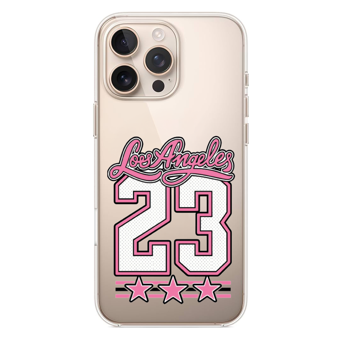 Pembe Los Angeles 23 ve Yıldız Detaylı  Telefon Kılıfı (WV122)