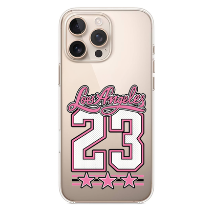 Pembe Los Angeles 23 ve Yıldız Detaylı  Telefon Kılıfı (WV122)
