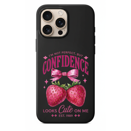 Pembe Kurdeleli Çilek Desenli Telefon Kılıfı (SV38)