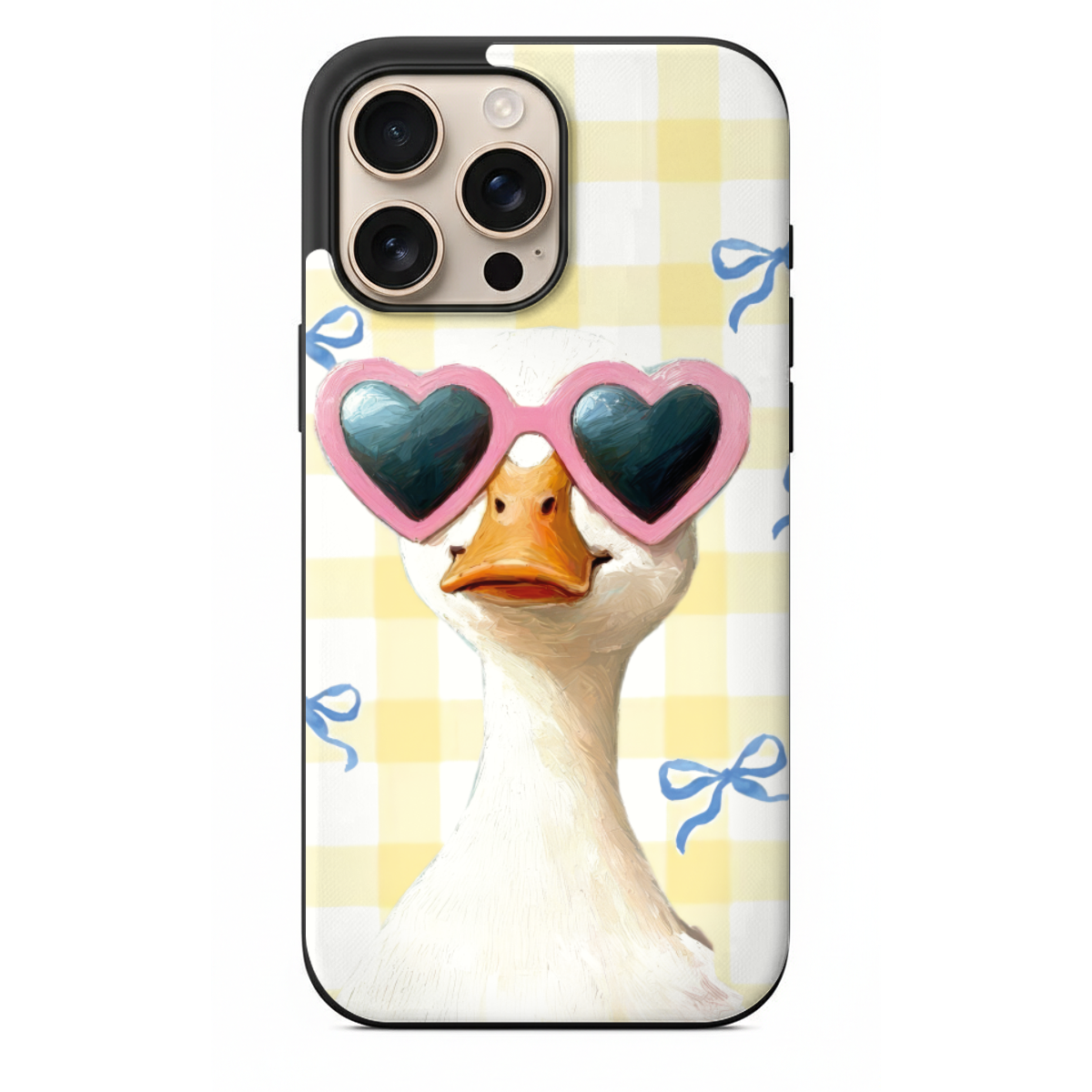 Pembe Gözlüklü Ördek Desenli Telefon Kılıfı (SV42)
