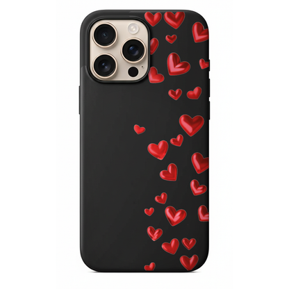 Kırmızı Kalpler Tasarımlı Telefon Kılıfı (WV126)