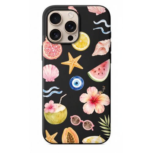 Nazarlık Ve Tropikal Yaz Meyveleri Desenli Sulu Boya Telefon Kılıfı (WV143)