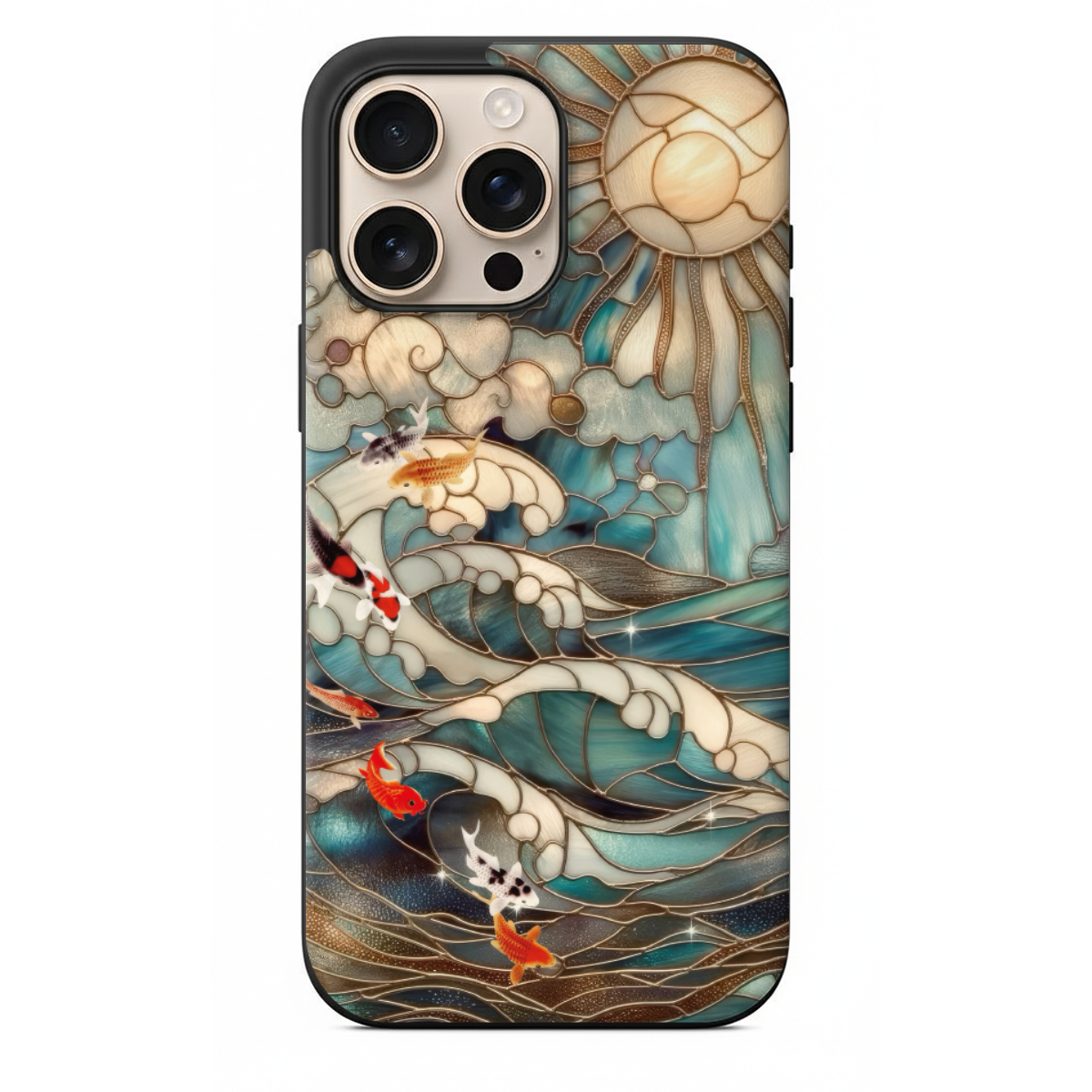Koi Balığı ve Dalga Tasarım Telefon Kılıfı (WV117)