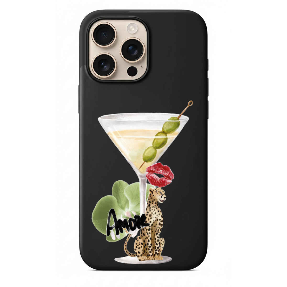 Martini Ve Çita Desenli Telefon Kılıfı (WV159)