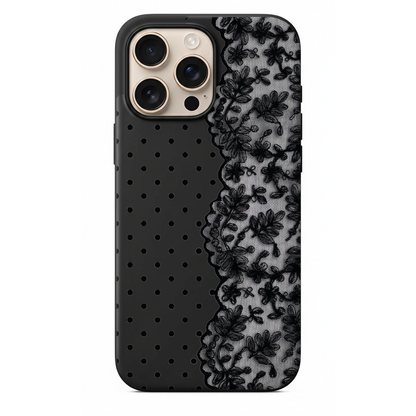 Puantiyeli ve Dantel Desenli Telefon Kılıfı (WV78)