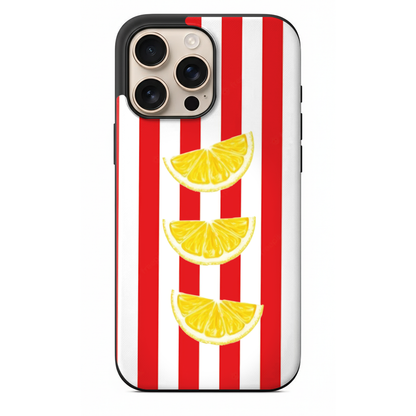 Limon Desenli Kırmızı Çizgili Telefon Kılıfı (SV56)