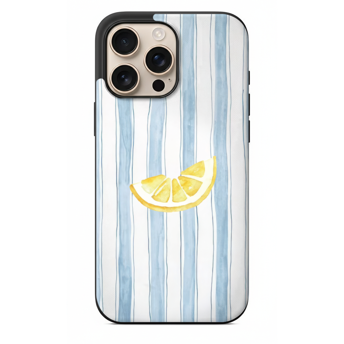 Mavi Çizgili Limonlu Yazlık Telefon Kılıfı  (SV58)