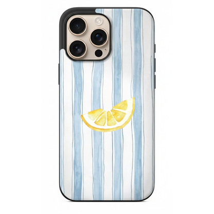 Mavi Çizgili Limonlu Yazlık Telefon Kılıfı  (SV58)