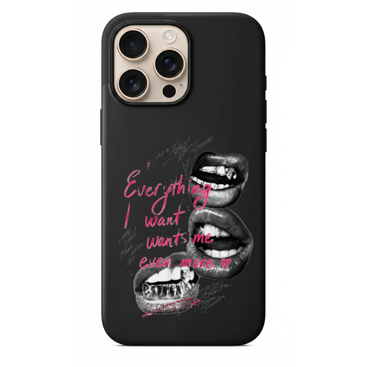 Mottolu Dudak İllüstrasyonlu Telefon Kılıfı (WV169)