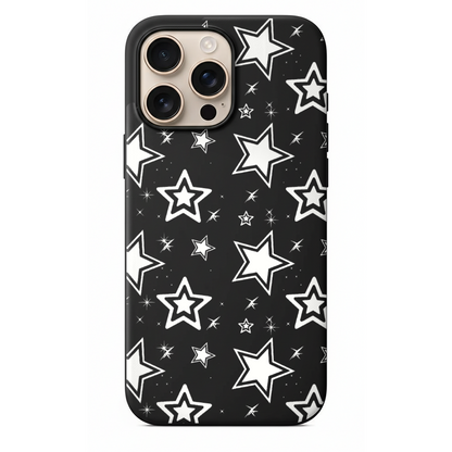 Siyah Beyaz Yıldız Motifli Telefon Kılıfı (WV123)
