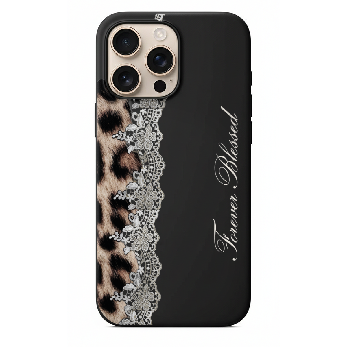 Leopar ve Dantel Detaylı Telefon Kılıfı (WV80)