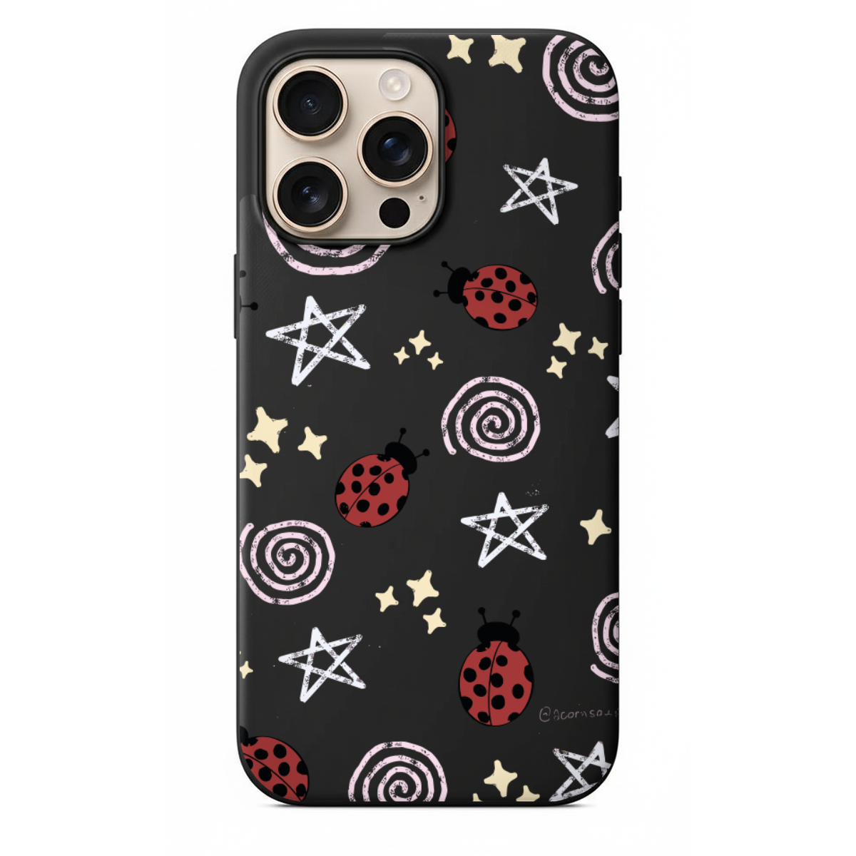 Uğur Böceği ve Yıldız Desenli Telefon Kılıfı (WV97)