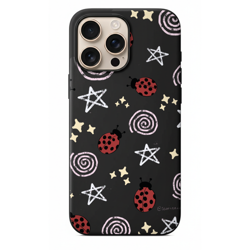 Uğur Böceği ve Yıldız Desenli Telefon Kılıfı (WV97)