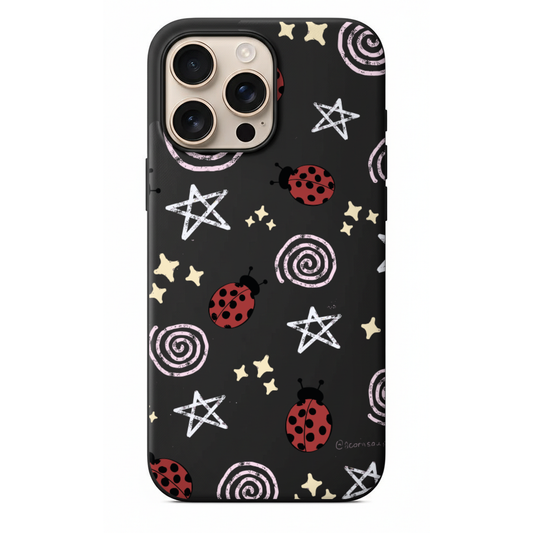 Uğur Böceği ve Yıldız Desenli Telefon Kılıfı (WV97)