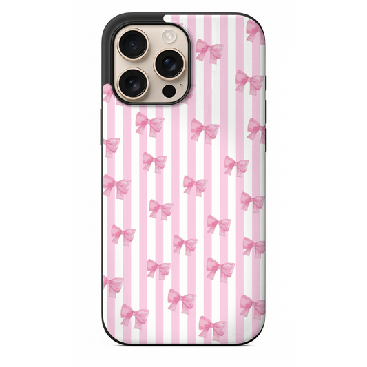 Pembe Fiyonklu Çizgili Telefon Kılıfı (SV40)
