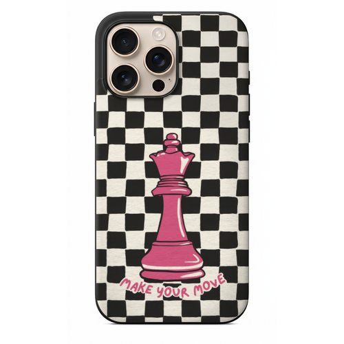 Pembe Satranç Şahı Dama Desenli Kılıf (SV75)