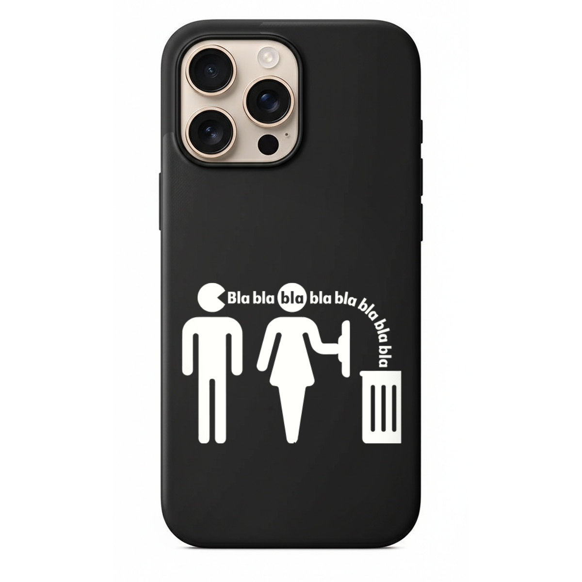 Mizahi Bla Bla Temalı Beyaz Telefon Kılıfı (SC23)