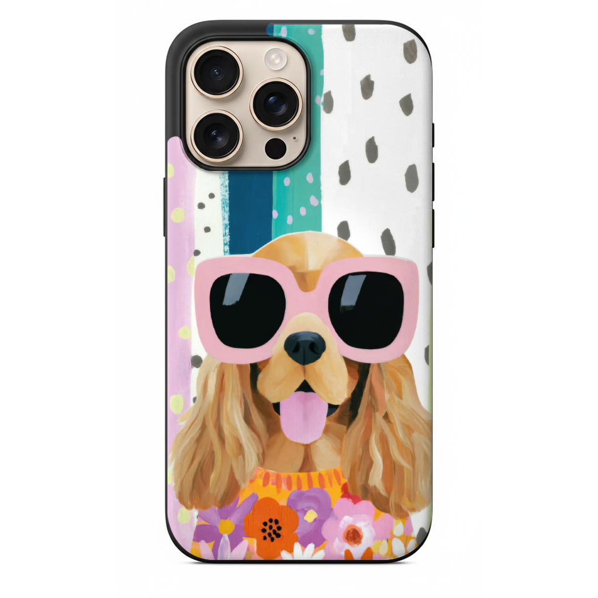 Pembe Gözlüklü Cocker Telefon Kılıfı (SV64)